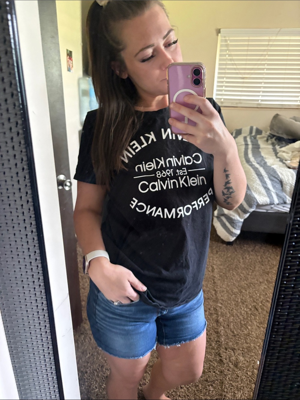 Calvin Klein Black and White Logo Tee XL
